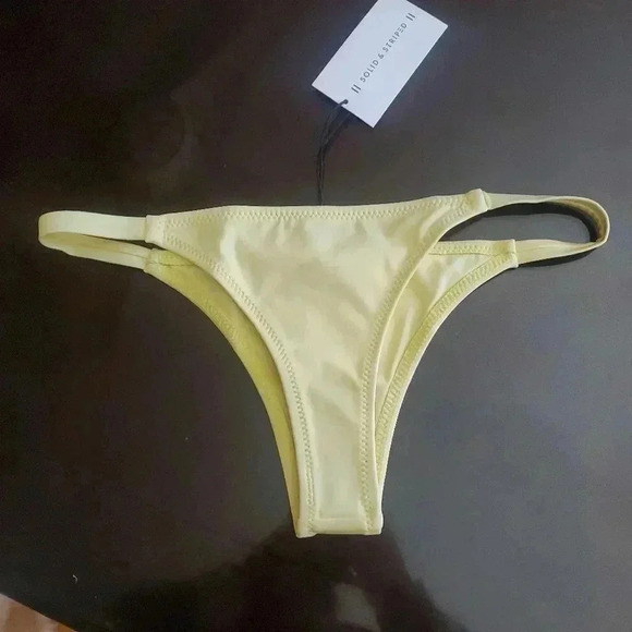 SOLID & STRIPED BIKINI BOTTOM - Picture 1 of 3
